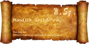 Mandjik Szilárd névjegykártya